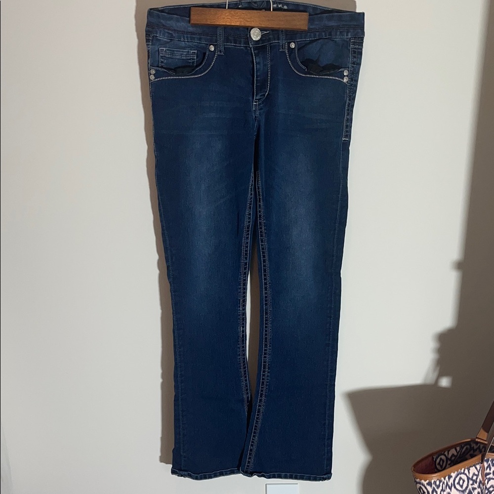 Seven7 Dark Blue Straight Leg Jeans